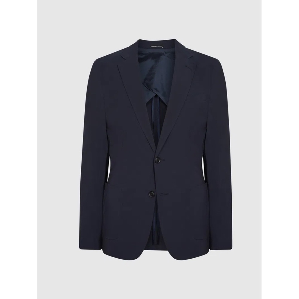 NWT REISS Static Slim Fit Technical Blazer Navy